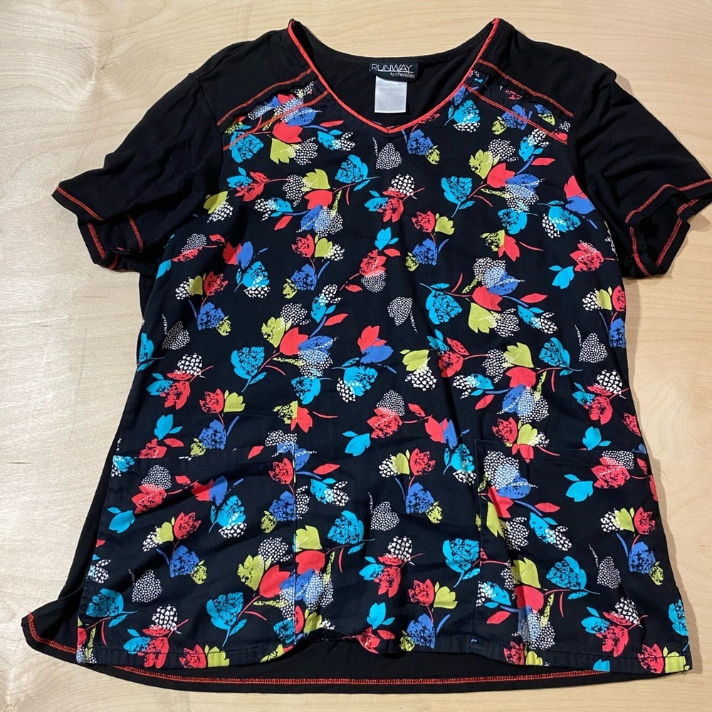 Runway by Cherokee Scrub Top Large (IW) - Picture 3 of 8